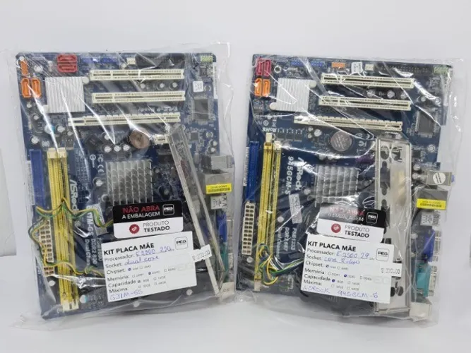 Kit Placa Mãe diversas Processador Dual e Core 2 Du0 + Espelho! Loja Fisica Curitiba!
