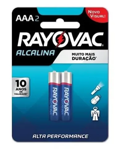 Pilha Alcalina Rayovac AAA Palito 2 Unidades
