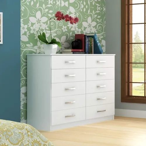 Comoda Parati 10 Gavetas Branco  Frete Grátis - Até 12x S/ Juros