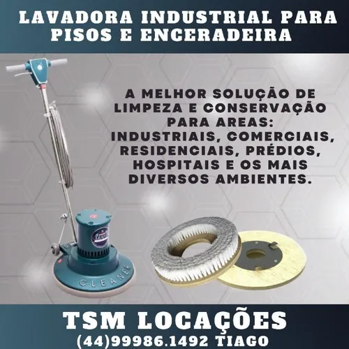 Locação - Lavadora industrial para pisos e enceradeira 350mm - Alugar/Aluguel (Maringá)