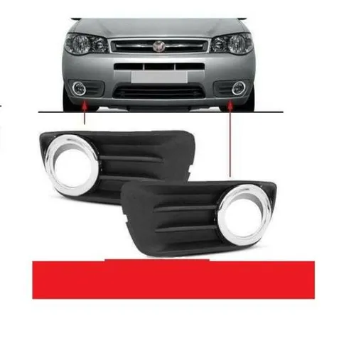 Grade Moldura Para-Choque Farol de Milha Palio 10 11 12 13 14 15 16 17 Preto