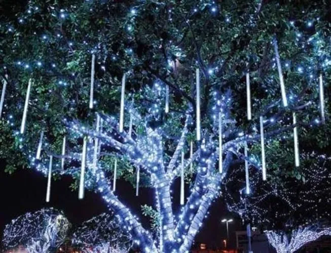 Oferta! Cascata 8 Tubos Led Queda Pisca Chuva Meteoro