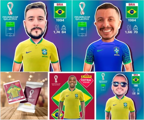 Figurinha da Copa do Mundo 2022 (Qatar) da Panini com a sua foto