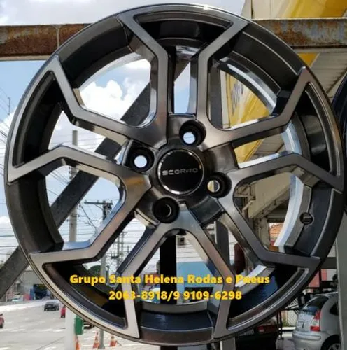 Jogo roda S-235 aro 15 furação 4x100 para vw gol fiat uno gm corsa reno nissan