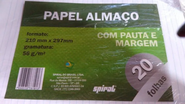  40 Folhas Papel Almaço e 40 Folhas Papel Quadriculado [Novo]