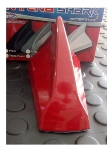 Antena Barbatana Shark Tubarão c sinal radio cores vermelho preto Fosco Prata branco rllrf