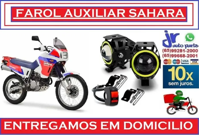 Par Farol de Milha Honda Sahara 350 Auxiliar Neblina