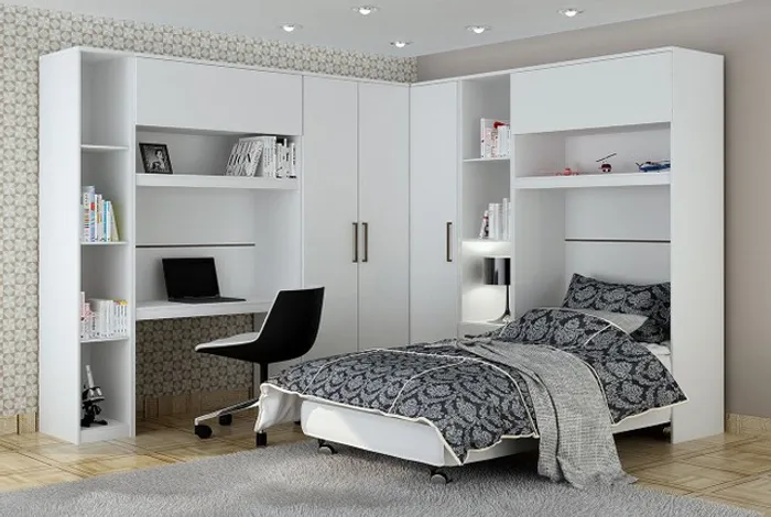Quarto modulado solteiro/escritório 100% MDF 