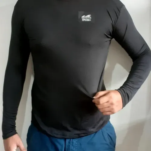 Camisa Térmica Masculina Proteção Solar 50+ Tecido Uv Gelado oferta.