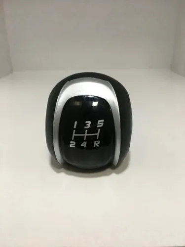Manopla Bola Câmbio Fiat Argo - Preta Aro Prata - NAT