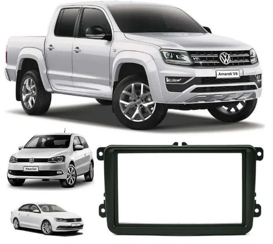 Moldura 2din Black Piano Gol / Voyage / Savero / Jetta / Passat  / Tiguan / Amarok / Fusca