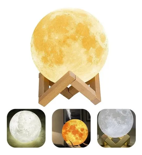 Luminaria Abajur Lua Cheia 3d com Umidificador E Aromatizador