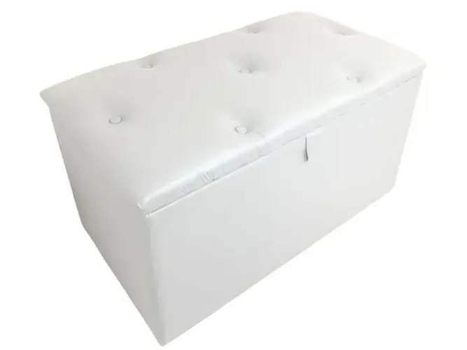Recamier Baú Solteiro Corino Branco  Até 12x - Frete Grátis 