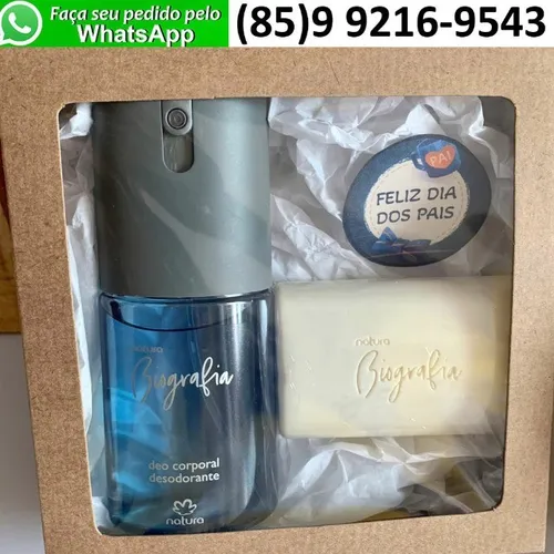 Kit Presente Natura Biografia Dia dos Pais Deo Corporal + Sabonete em barra