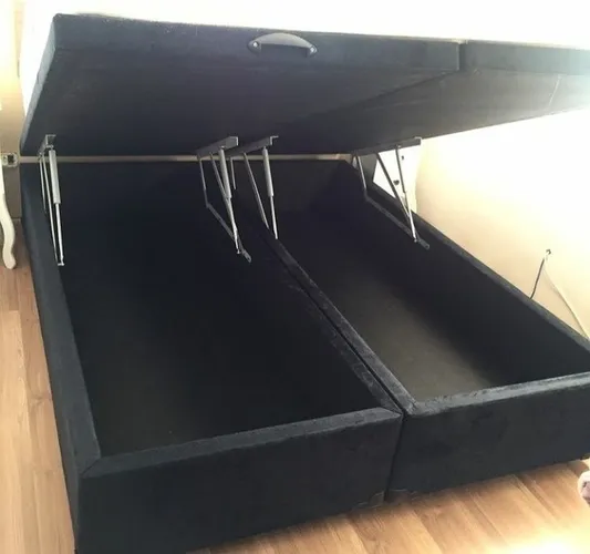 Cama box Baú tamanho King em Suede ou courino