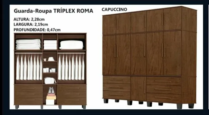 Guarda Roupa Triplex Cappuccino *novo na caixa
