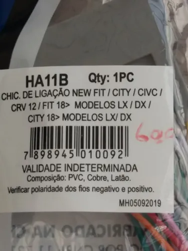chicote de som ligação crv fit city civic
