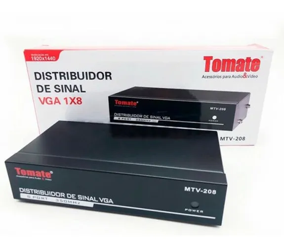 Distribuidor de sinal VGA 1x8 saídas Tomate MTV-208 1920x1440mp 