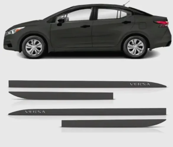 Friso Lateral Nissan Versa 2012 a 2021 Protetor Portas Preto