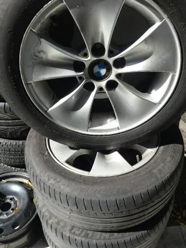 Roda aro 16 BMW Estrela Prata original com Pneu 205 55 16 jogo usado
