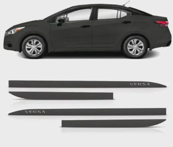 Friso Lateral Nissan Versa 2012 a 2021 Protetor Portas Preto