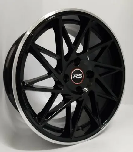 Roda aro 17 RS Preta com Borda estilo bbs VW gol 4X100 jogo gringa