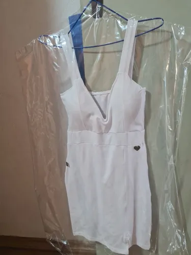 Vestido Lycra Branco Com Shorts