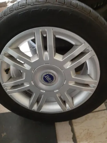 Roda aro 16 Fiat Palio Abarth Prata com Pneu 205 55 16 usados jogo 