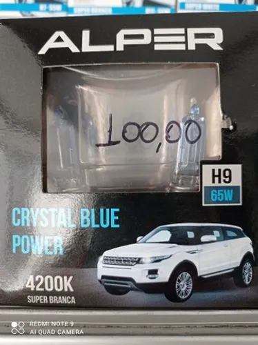 Lâmpada Alper Crystal blue Power 4200k H9 instalada no seu carro