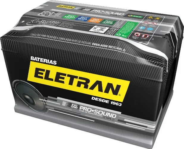 Bateria Para Som Automotivo Eletran 75 Ah