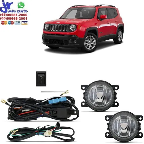 Kit Farol Milha Jeep Renegade 2015 2016 2017 2018 2019 2020 Auxiliar Neblina
