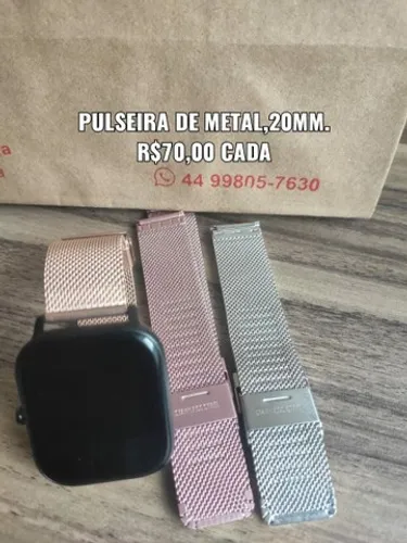 Pulseira de Metal para Smartwatch 20mm