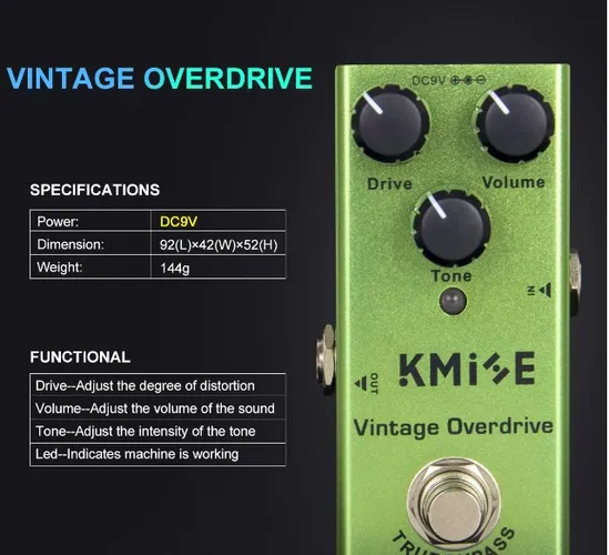 Pedal Overdrive Vintage p/ Guitarra