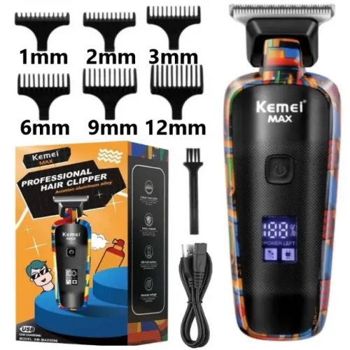 Maquina De Cortar Cabelo Profissional Acabamento Aparador Pelo barba Kemei barbearia