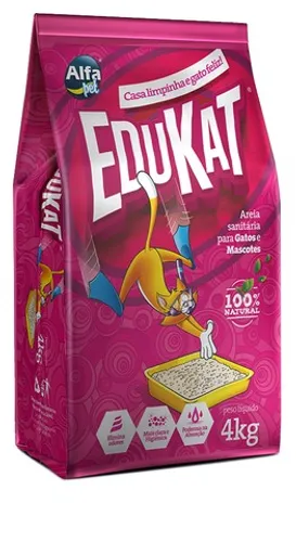 Areia Sanitária Perfumada Edukat Alfapet para Gatos e Mascotes