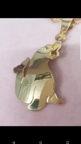 Cordão Imperador 8mm 70cm banho ouro 18k pingente foca personalizado