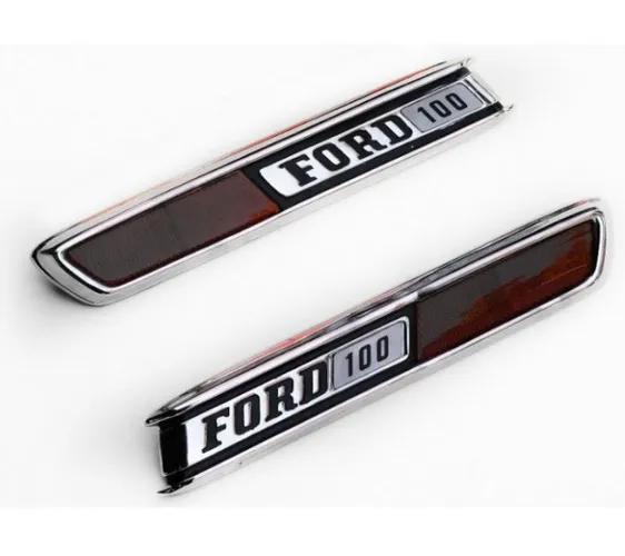 Emblema Lateral Capô Ford F-100 72 à 79 Original Restaurado Par
