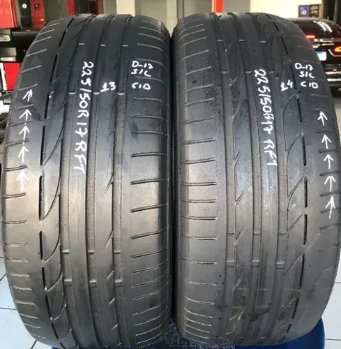 Kit 02 Pneus 225/50r17 Bridgestone Potenza S001 Rft (usado) 13/14