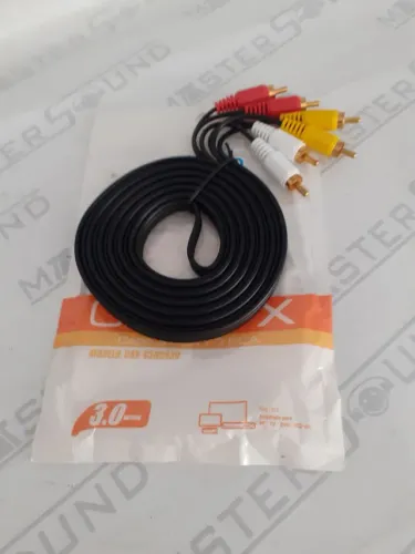 Cabo. 3rca macho X 3rca macho. Com 3 metros. Novo.