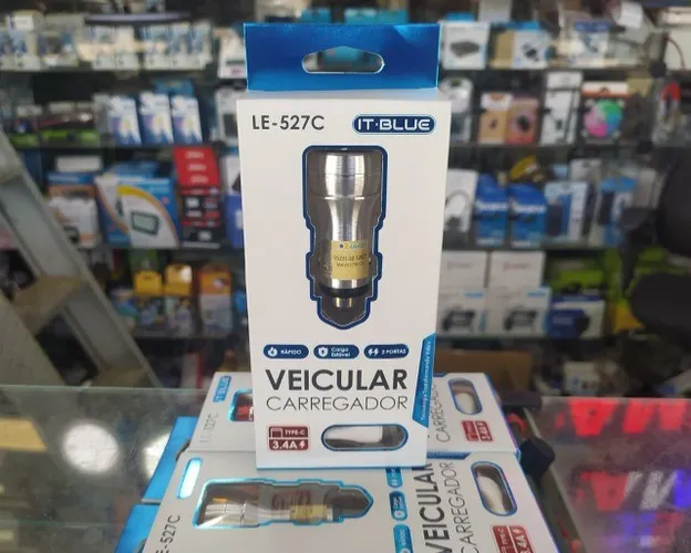 Carregador Veícular 17w DC5V = 3.4A IT-BLUE -LE 527C