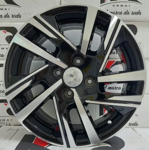 Roda aro 15 Peugeot 208 preta com diamantado jogo 4x108
