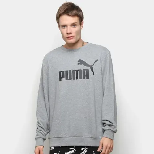 Blusa de Moletom Puma Ess Logo Crew Sweat Tr Big Logo