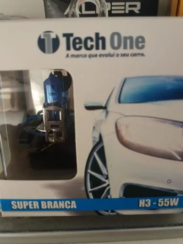 Lâmpada super branca h3 tech one garantia instalado