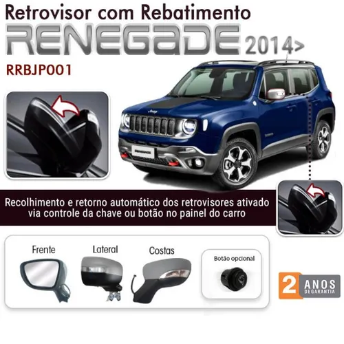 Kit Retrovisor Rebatimento Jeep Renegade Tragial 2014 à 2020