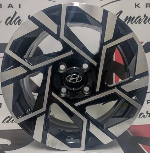 Roda aro 15 Hyundai Hb20 2023 Extreme preta com diamantado jogo 4x100