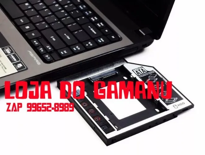 Case Adaptador Caddy 2º Hd Ssd/dvd Para Notebook  Sata 9.5mm e 12.7 mm