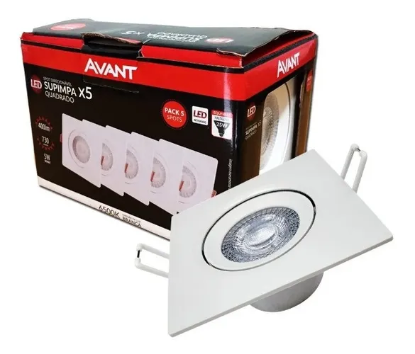 Kit 5 Spot Led 5w Direcionável Teto