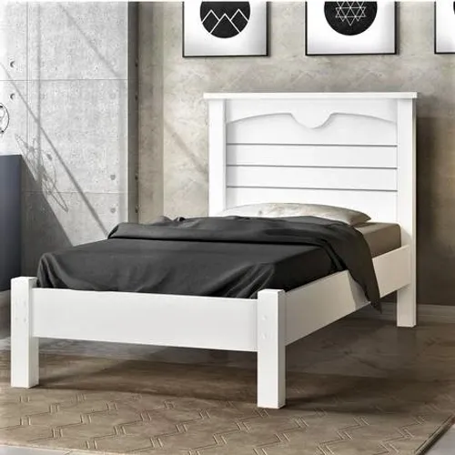 Cama Solteiro Lion Branco - Frete Grátis - 10x S/ Juros - Receba Hoje