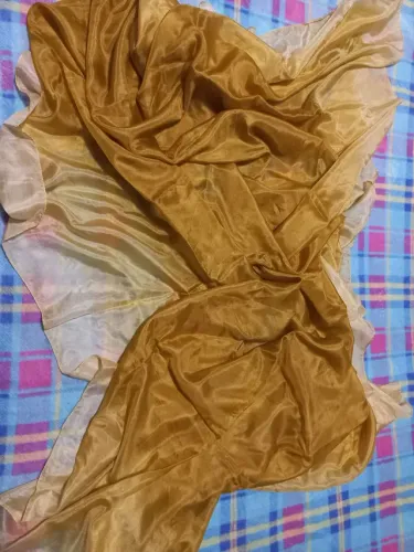 Véu de seda dourado 