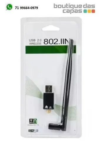 Adaptador Wireless c Antena Wi-fi Usb 2.0 1.800 Mbps 802.11 Para Pc notebook